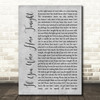 Alexander O'Neal If You Were Here Tonight Rustic Script Grey Song Lyric Print