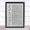 Frank Sinatra I've Got You Under My Skin Rustic Script Grey Song Lyric Print