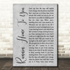 Grant Gustin Runnin' Home To You Rustic Script Grey Song Lyric Print