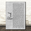 Heather Small Proud Rustic Script Grey Song Lyric Print