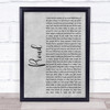 Heather Small Proud Rustic Script Grey Song Lyric Print
