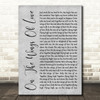 Jeffrey Osborne On The Wings Of Love Rustic Script Grey Song Lyric Print