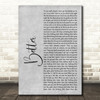 Khalid Better Rustic Script Grey Song Lyric Print