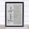 Michael Buble Forever Now Rustic Script Grey Song Lyric Print
