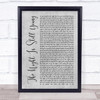 Nicki Minaj The Night Is Still Young Rustic Script Grey Song Lyric Print