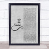 Rag'n'Bone Man Skin Rustic Script Grey Song Lyric Print