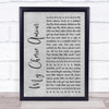 Stevie Wonder My Cherie Amour Rustic Script Grey Song Lyric Print