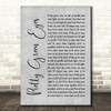 Ultrabeat Pretty Green Eyes Rustic Script Grey Song Lyric Print