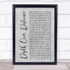 Ben Howard Depth Over Distance Rustic Script Grey Song Lyric Print