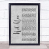 Blink-182 Not Now Rustic Script Grey Song Lyric Print