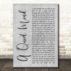 Blue October A Quiet Mind Rustic Script Grey Song Lyric Print
