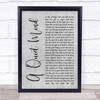 Blue October A Quiet Mind Rustic Script Grey Song Lyric Print