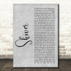 Coldplay Shiver Rustic Script Grey Song Lyric Print