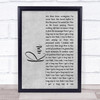 Ed Roland Collective Soul Run Rustic Script Grey Song Lyric Print