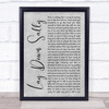 Eric Clapton Lay down Sally Rustic Script Grey Song Lyric Print