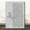 Johnny Cash Hurt Rustic Script Grey Song Lyric Print