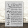 Luke Bryan Most People Are Good Rustic Script Grey Song Lyric Print