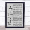 Matt Stell Prayed For You Rustic Script Grey Song Lyric Print