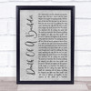 Panic! At The Disco Death Of A Bachelor Rustic Script Grey Song Lyric Print