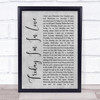 The Cure Friday I'm In Love Rustic Script Grey Song Lyric Print