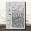 Brian Wilson I Wasnt Made For These Times Rustic Script Grey Song Lyric Print