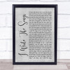 David Cassidy I Write The Grey Songs Rustic Script Grey Song Lyric Quote Print