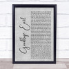 Dixie Chicks Goodbye Earl Rustic Script Grey Song Lyric Quote Print
