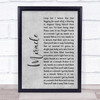 Foo Fighters Miracle Rustic Script Grey Song Lyric Quote Print