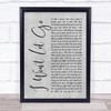 Rascal Flatts I Won't Let Go Rustic Script Grey Song Lyric Quote Print