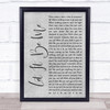Ray LaMontagne Let It Be Me Rustic Script Grey Song Lyric Quote Print