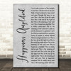 Above & Beyond Happiness Amplified Grey Rustic Script Song Lyric Print