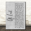 Beyonce At Last Grey Rustic Script Song Lyric Print