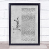 Dan + Shay Tequila Grey Rustic Script Song Lyric Print