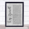 Frightened Rabbit Keep Yourself Warm Grey Rustic Script Song Lyric Print