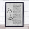 Jimmie Allen Best Shot Grey Rustic Script Song Lyric Print