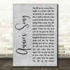John Denver Annie's Song Grey Rustic Script Song Lyric Print