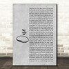 Lewis Capaldi One Grey Rustic Script Song Lyric Print