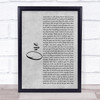 Lewis Capaldi One Grey Rustic Script Song Lyric Print