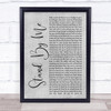 Oasis Stand By Me Grey Rustic Script Song Lyric Print