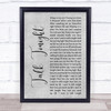 Oasis Talk Tonight Grey Rustic Script Song Lyric Print