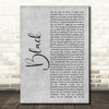 Pearl Jam Black Grey Rustic Script Song Lyric Print
