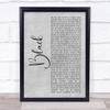 Pearl Jam Black Grey Rustic Script Song Lyric Print