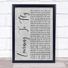 Tom Petty And The Heartbreakers Learning To Fly Grey Rustic Script Song Print