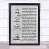 Van Morrison Into The Mystic Rustic Script Grey Song Lyric Quote Print