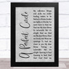 A Perfect Circle Brena Grey Rustic Script Song Lyric Music Art Print