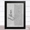 Marillion Estonia Grey Rustic Script Song Lyric Music Art Print