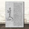 Ariana Grande Breathin Grey Rustic Script Song Lyric Music Art Print