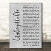 Nat King Cole Unforgettable Grey Rustic Script Song Lyric Music Art Print
