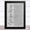 Ol' Dirty Bastard Got Your Money Grey Rustic Script Song Lyric Music Art Print