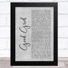 Bastille Good Grief Grey Rustic Script Song Lyric Music Art Print